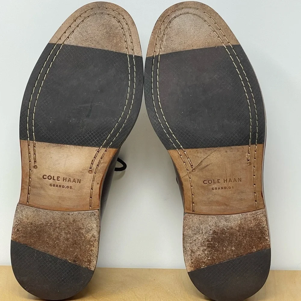 Cole Haan * Grand.OS Brown Leather Lace Up Derby Shoes Size 9.5